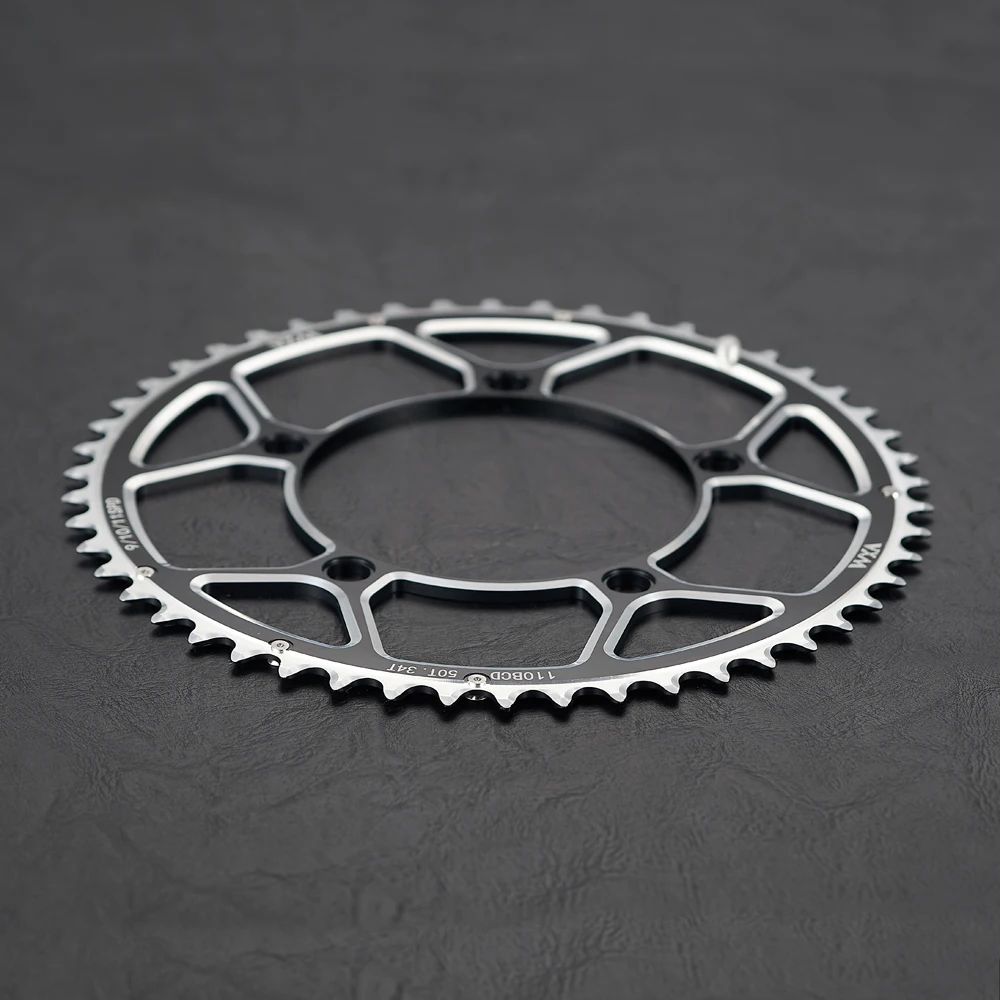 Bike Crankset VXM Bicycle Double Chainring 110BCD 34T 50T 36T 52T 39T 53T Road Bike Crankset Riding Disc Aluminum Chainwheel Folding Bike Disc