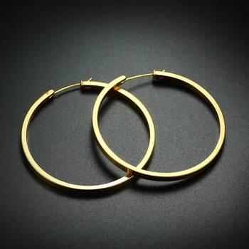 

Vnox 50mm Simple Hoop Earrings for Women Stainless Steel Oversize Circle Jewelry Punk Candid Accessory