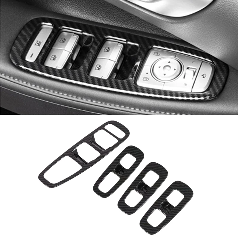 For Hyundai Sonata DN8 2020 2021 Car Accessories Carbon Fiber Style Door Window Armrest Cover Switch Panel Trim Molding Garnish |
