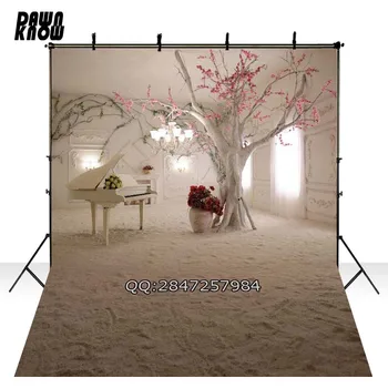 

DAWNKNOW Indoor Flower Tree Vinyl Photography Background For Newborn Piano Photo Shoot Backdrop For Wedding Photo Studio F2436
