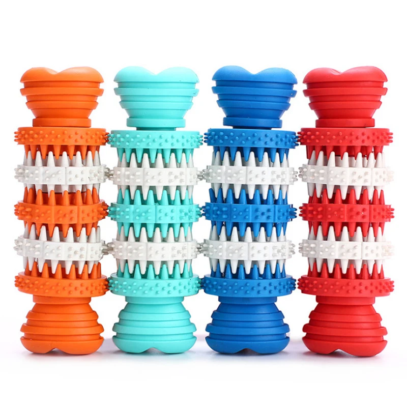 Pet Chew Toys Natural Rubber Bone Dogs Interactive Treat Dog Toothbrush Stick | Дом и сад
