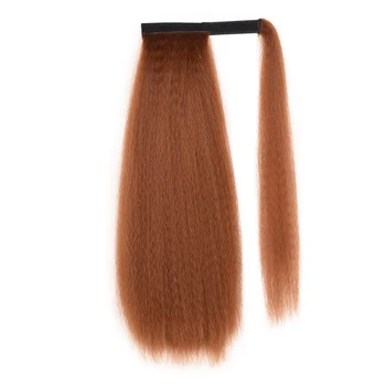 

Wholesale Clip in Ponytail Extension Wrap Around Long Yaki Ponytails Drawstring High Temperature Fiber Synthetic Hairpieces