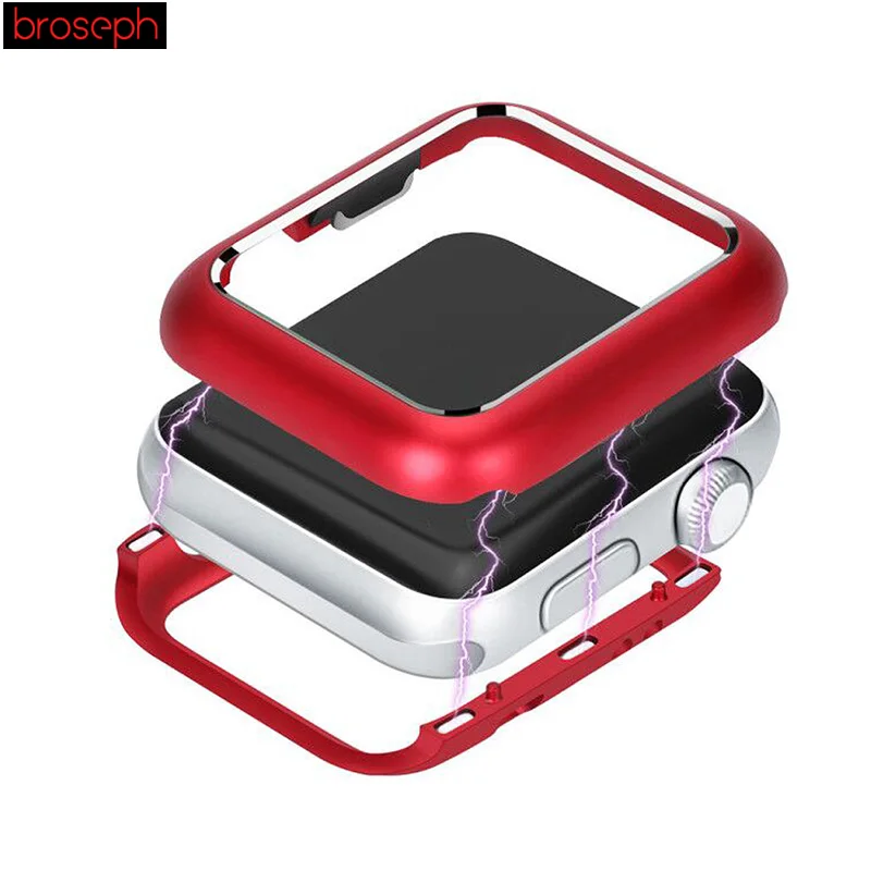 

Watch Protector Case for Apple Watch 4 band 40mm 44mm Stainless Steel Frame Magnetic Protective Shell for iwatch 3 2 1 42mm 38mm