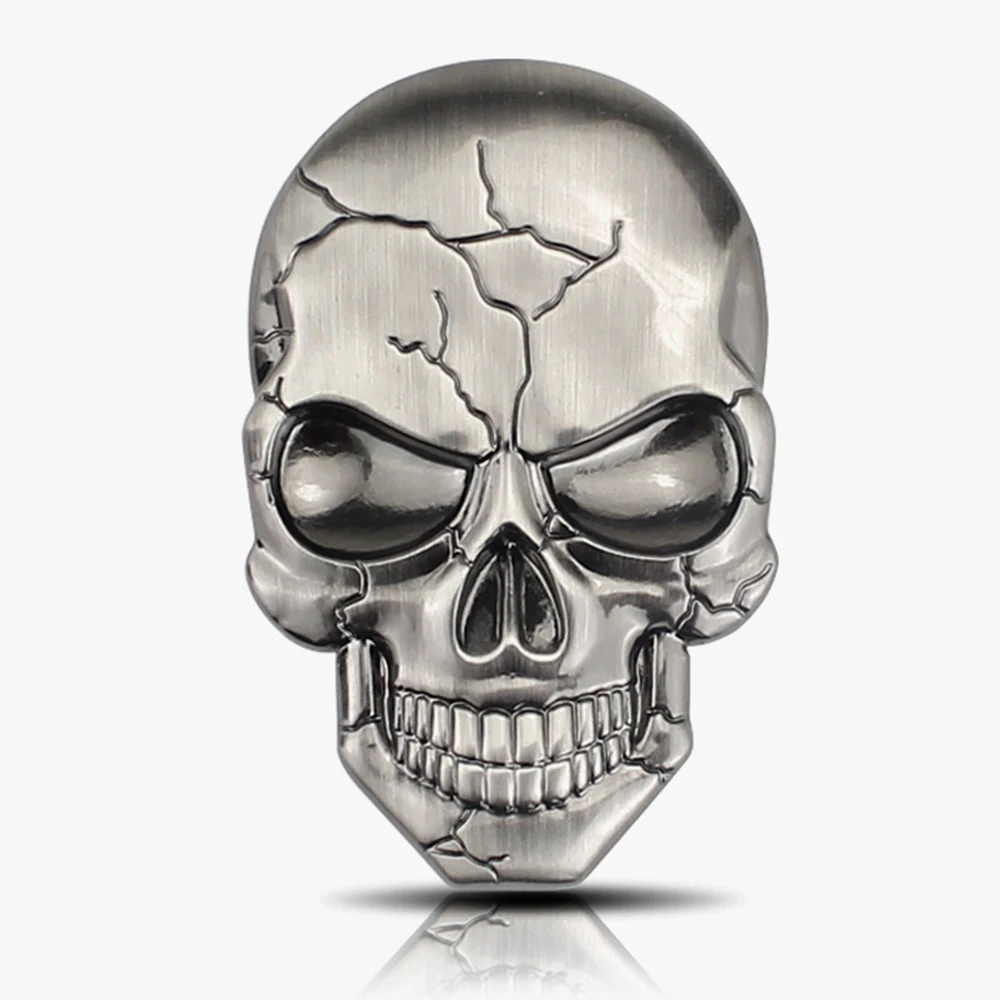 3D Crâne Métal Autocollant Voiture Logo Emblème Stickers Badge Auto style Mort 