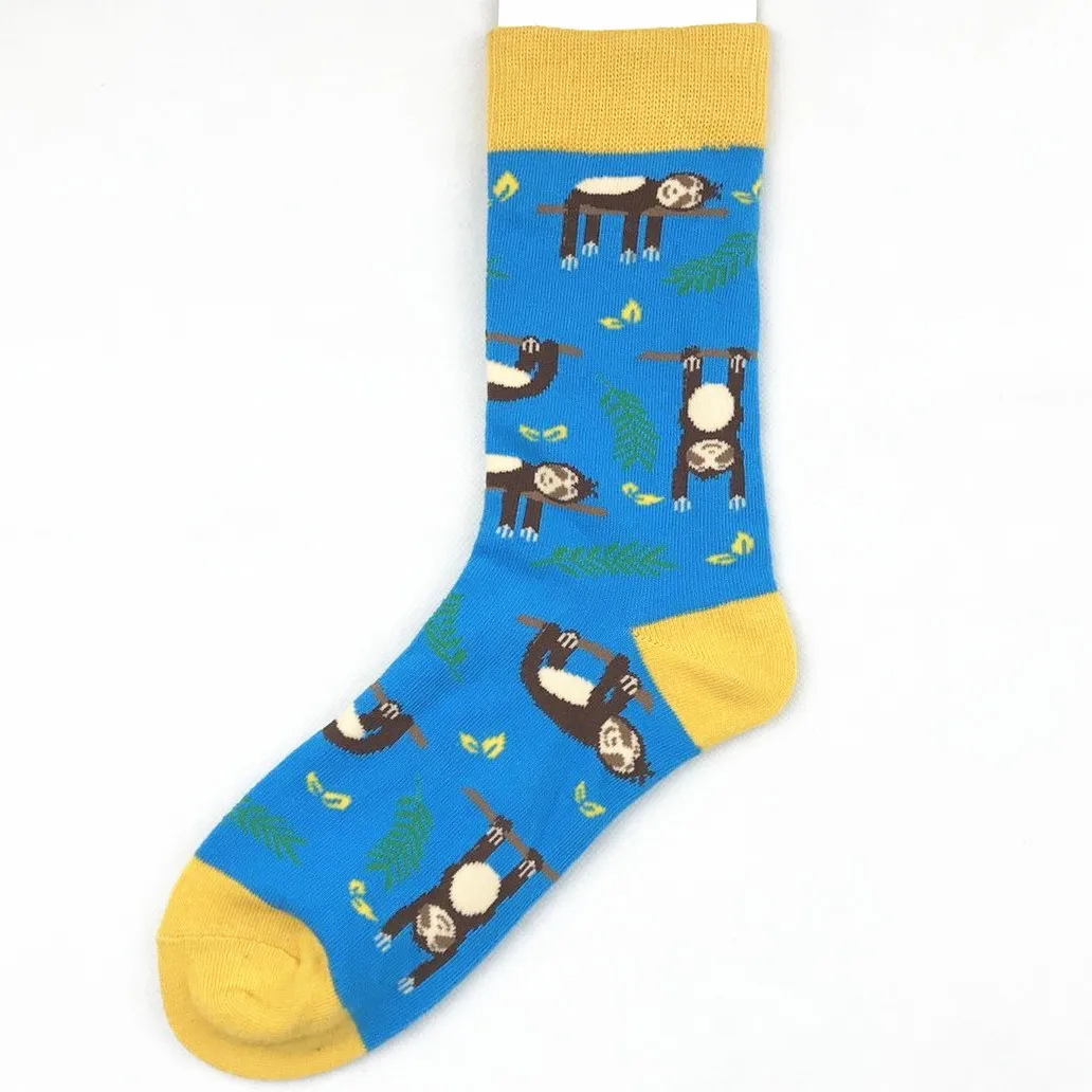 1 пара, мужские уличные спортивные носки, мужские и женские цветные носки с фруктовым рисунком животных из чесаного хлопка, забавные свадебные подарочные носки - Цвет: 21