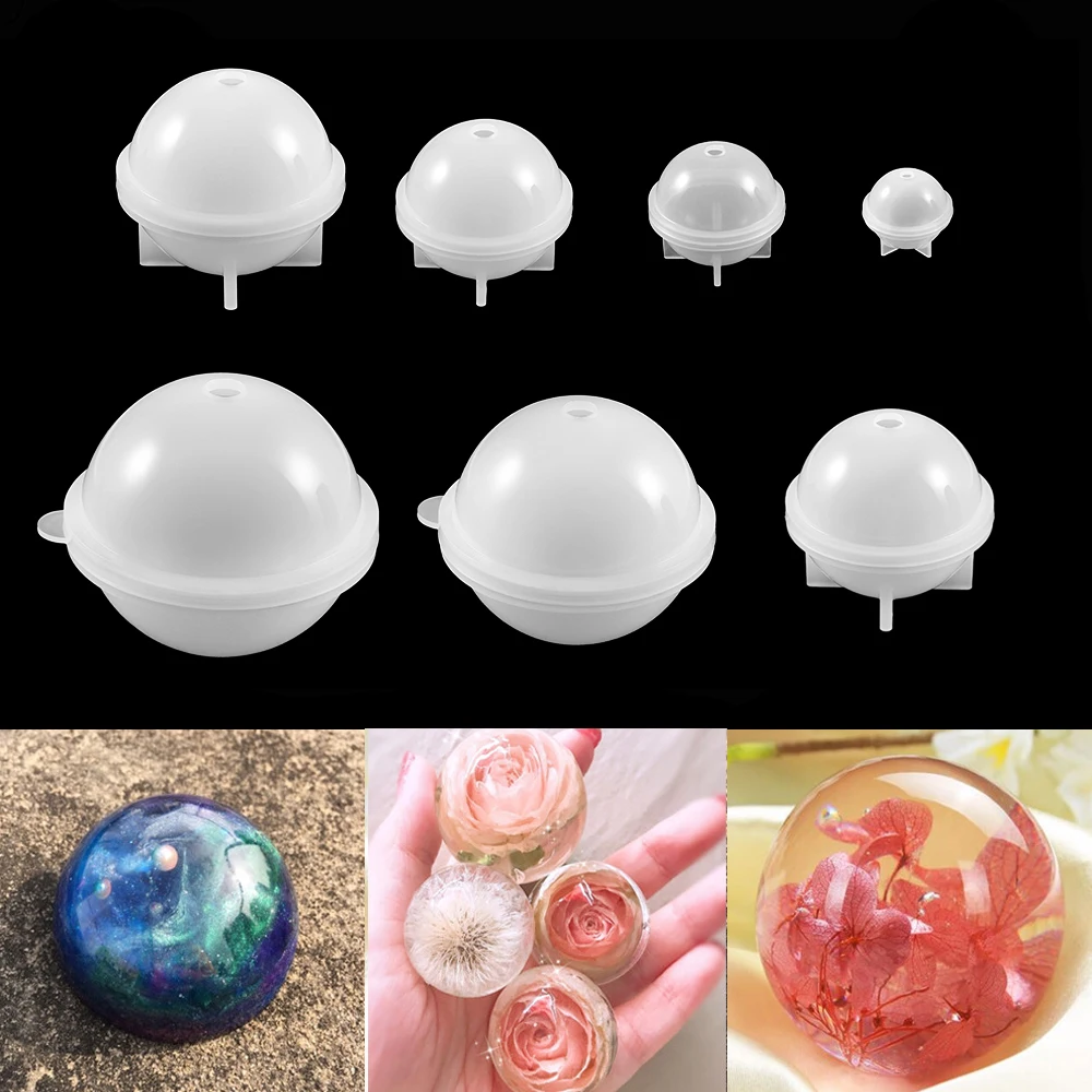 2-7cm Sphere Silicone Molds Ball Epoxy Resin Mold Star Ball Casting Mould for DIY Crafts Jewelry Decoration Making Pendants Tool