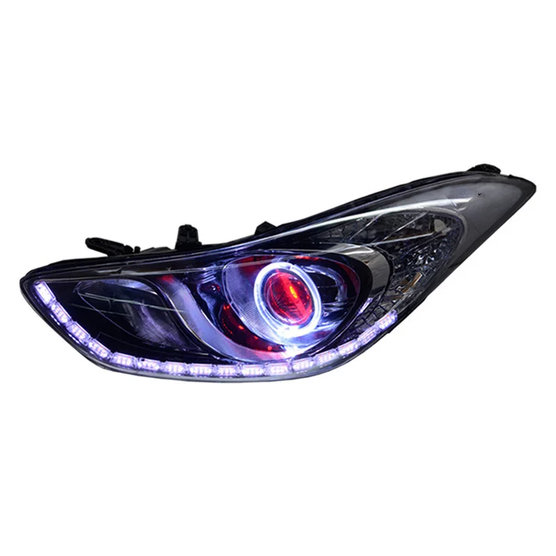 Eosuns Led HID Headlight for Hyundai Elantra 2012-2015 Cob Angel Eye  Daytime Running Light Turn Signal with Projector Lens