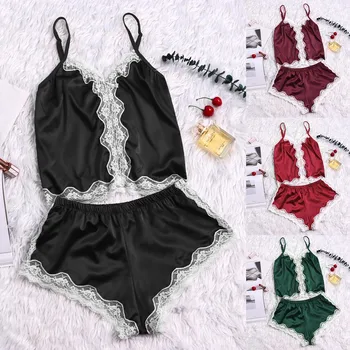 

MIARHB Sexy Pajama for Women Sleepwear Sets pijama de mujer Strapless Nightwear pizama damska Summer Tops Pants Suits Underwear