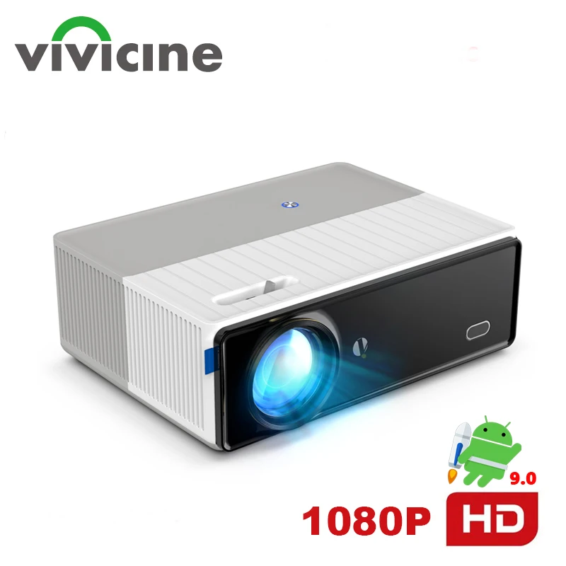 Vivicine Portable Android 9.0 1080p Full HD Home Theater Projector,1920x1080pixels Multimedia Overhead  WIFI Proyector Beamer