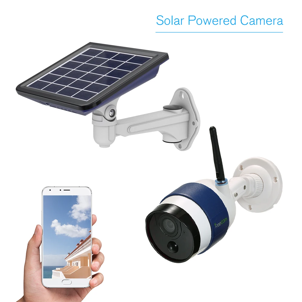 

Wireless 720P WiFi Solar Powered WiFi Camera Motion-Activated Bullet IP Security Camera Cloud Storage Audio Record