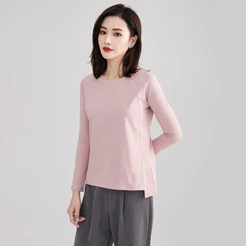 

2020 Spring Simple Long Sleeve WOMEN'S T-shirt Tops Base Shirt