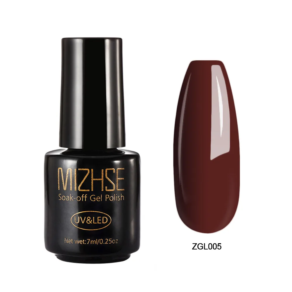 MIZHSE коричневый кофе серия лак для ногтей Маникюр для наращивания ногтей Vernis Перманентный лак для ногтей для УФ-и светодиодной лампы замочить от гель-лака - Цвет: zgl005