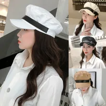 Зимняя шапка, зимняя винтажная Женская одноцветная шапка, пояс, кепка с пряжкой, темно-синяя шапка для мужчин и женщин, шапка Skullies Bonnet Sombrero Chapeau#11