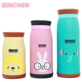 

XINCHEN Fashion Cartoon Animals Thermos Bottle Children Student Cute Thermo Mug Stainless Steel Belly Cup Thermos Thermocup