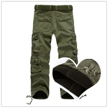 Мужские брюки карго зимние Утепленные флисовые брюки карго мужские повседневные хлопковые военные тактические мешковатые теплые брюки штаны Pantalon Homme