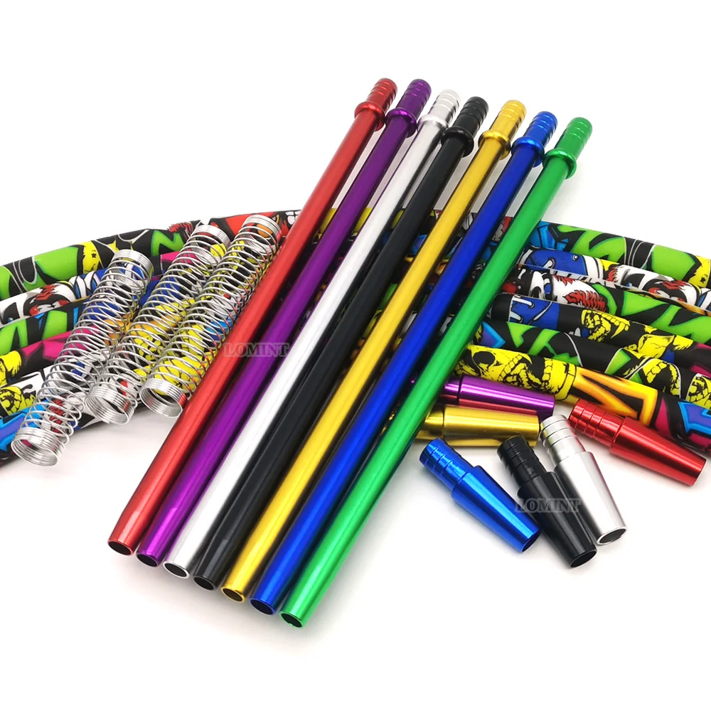 Hookah Accessories Hookah Mouthpieces LOMINT Cool Nice Colorful Soft Touch Hookah Hoses With Aluminum Handle Mouthpiece Highly Elastic Spring LM-H061