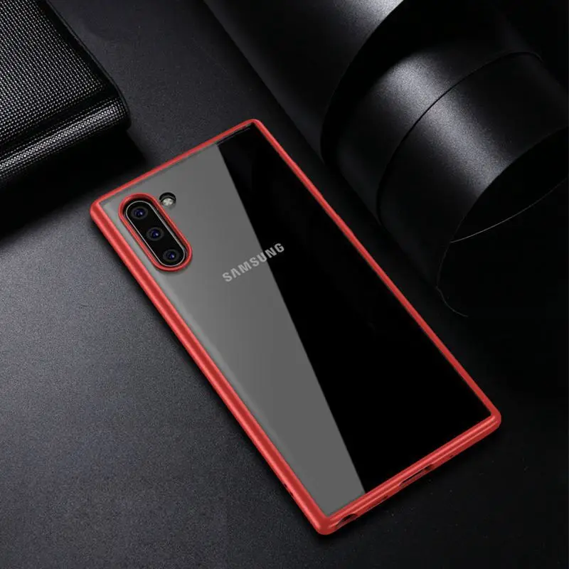 Glossy Red Чехол для samsung Note 10 Plus, прозрачный чехол для samsung Galaxy Note 10 Note 10 Pro, силиконовый Жесткий чехол для телефона, Ультратонкий чехол - Цвет: Glossy Red