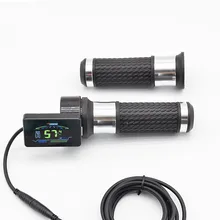 

36V 48V Throttle With LED And Brushless Electric Bicycle Controller E-bike Kit With Non-slip Swivel Handle Ebike Accessories