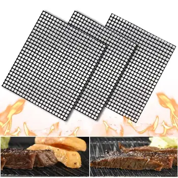 

Non-Stick BBQ Mesh Grill Mats Cooking Sheet Barbecue Liner Roaster Tools Pad Camping Hiking Outdoor Mesh Wire Net 33*40cm