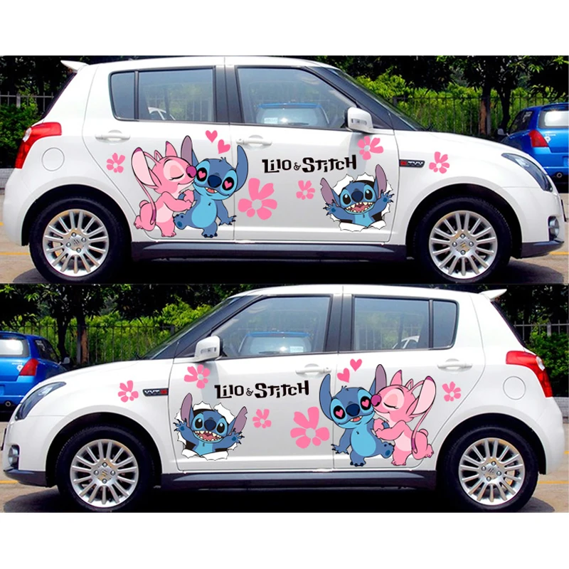 Забавные наклейки на автомобиль, аниме Itasha, наклейка s для Лило и Стич: серия, камуфляжная наклейка, авто дверь, дрейф, гоночная наклейка