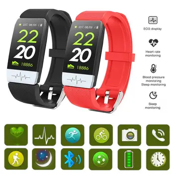 

Q1S Fitness Tracker Smart Bracelet ECG+PPG Heart Rate Blood Pressure IP67 Waterproof Weather Forecast Sports Smart Band Watch