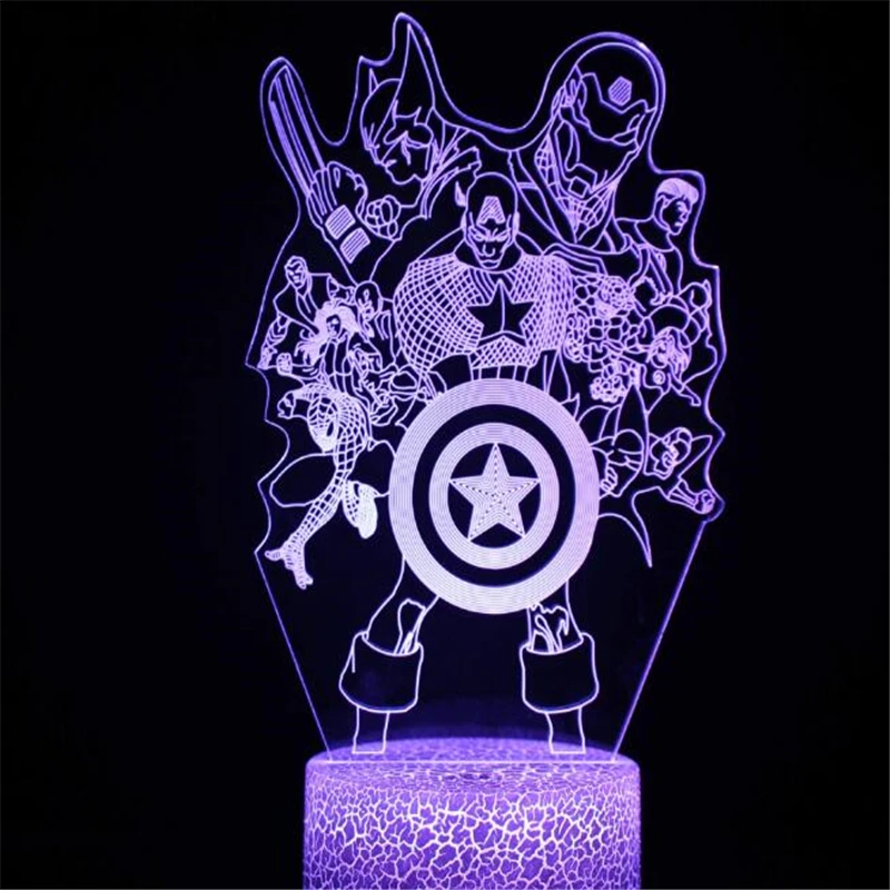 Universal - Ambiance lumineuse 3D colorée des Avengers(Transparent) - Lampes  à poser - Rue du Commerce