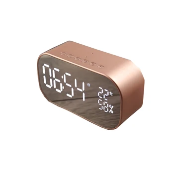

Portable Bluetooth Speaker Support Temperature LCD Display FM Radio Alarm Clock Wireless Stereo Subwoofer Music Player