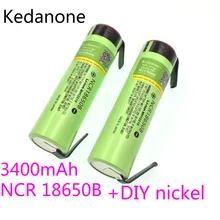 NEW original NCR18650B 3.7V 3400mAh 18650 rechargeable lithium battery is suitable for Panasonic flashlight + DIY nickel film