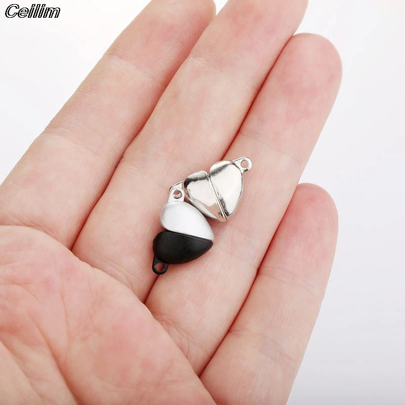 10 Sets Round Heart Shaped Strong Clasp Beads Clasp Connectors