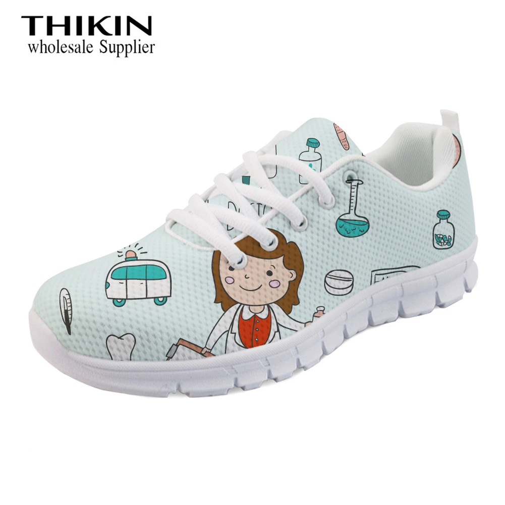 THIKIN zapatos Kawaii para chicas, zapatillas planas con de dibujos animados de enfermera/jeringa/tirita, para Primavera/encaje de otoño|Zapatos planos de mujer| - AliExpress