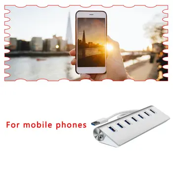 

7-Port 4-Port HUB High Speed 3.0HUB Aluminum Alloy Material Plug And Play LED Blue Light Display Portable OTG Extender