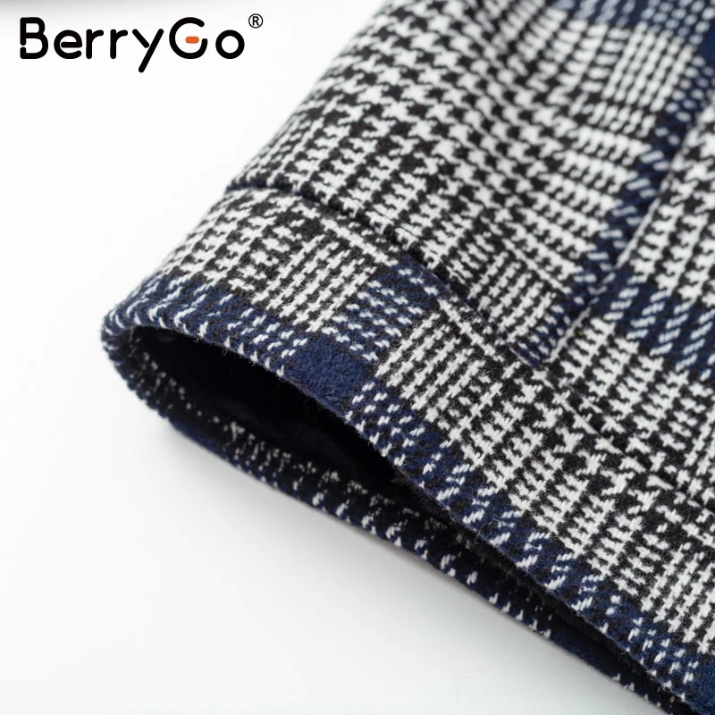 BerryGo лоскутное искусственное меховое клетчатое короткое пальто женское элегантное шикарное уличное женское теплое пальто кнопки меховые зимние женские куртки