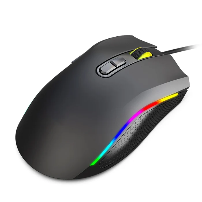 Светящаяся игровая мышь Проводная USB оптическая компьютерная мышь 7 программируемых клавиш YE-Hot