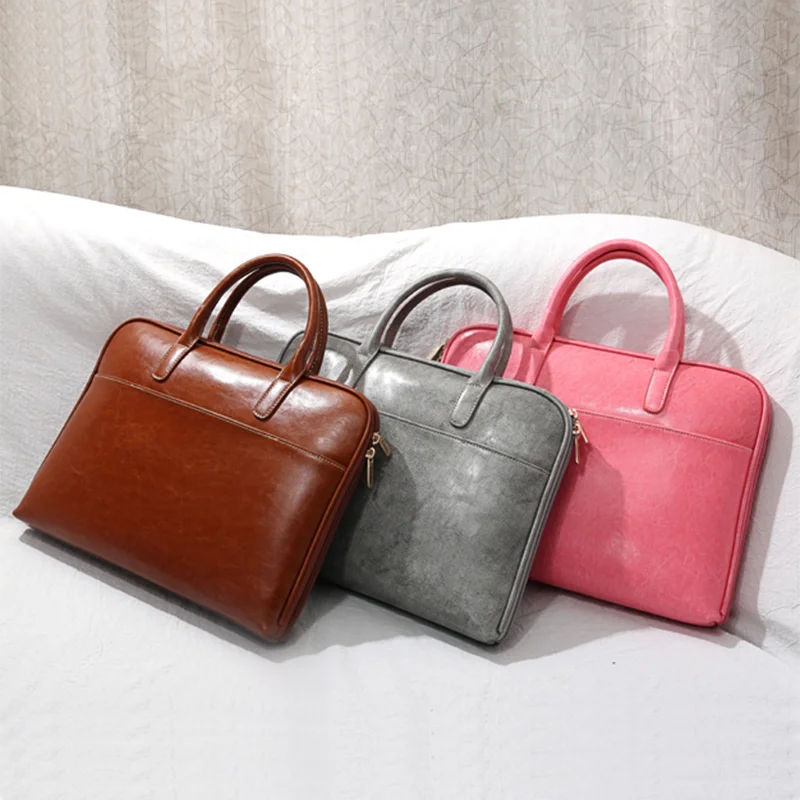 Портфель из воловьей кожи, женская сумка для ноутбука из натуральной кожи, чехол, 14 дюймов, сумки для компьютера, женские сумки через плечо, сумки-мессенджеры