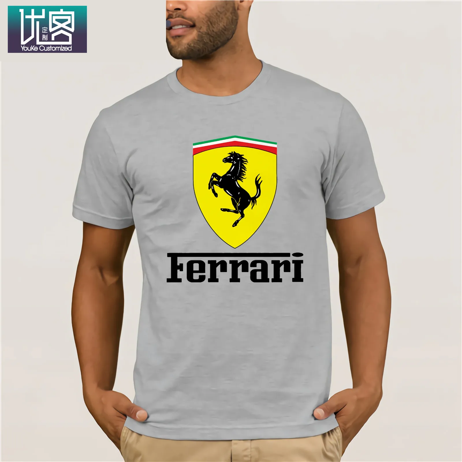 Футболка Ferrari в классическом стиле футболка winner Мужская брендовая одежда