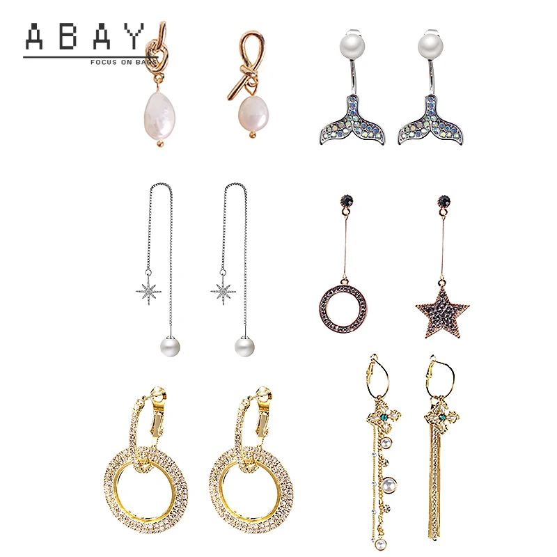 

S925 Silver Needle Crystal Earrings Girl 2020 New Geometric Versatile Micro Inlaid Love Pearl High Quality Ear Pendant Wholesale