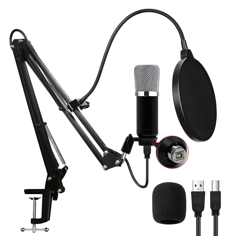 ERZHEN USB микрофон кардиоидный конденсатор Podcast Microfono 192 кГц/24 бит подключи и работай