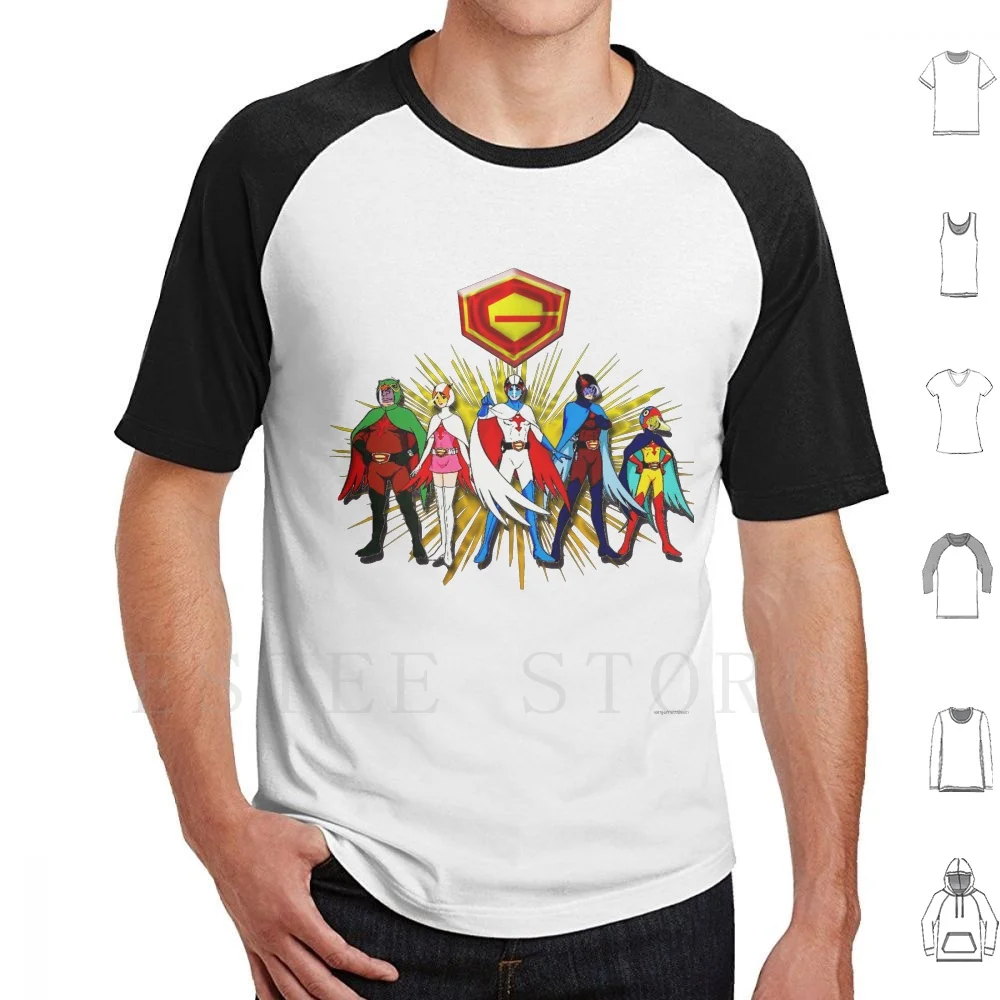 L'Intera Battaglia Dei Pianeti Gatchaman Team T Shirt Uomo Cotone 6Xl Gatchaman Battaglia Dei Pianeti The Phoenix 80S Cartoni Animati