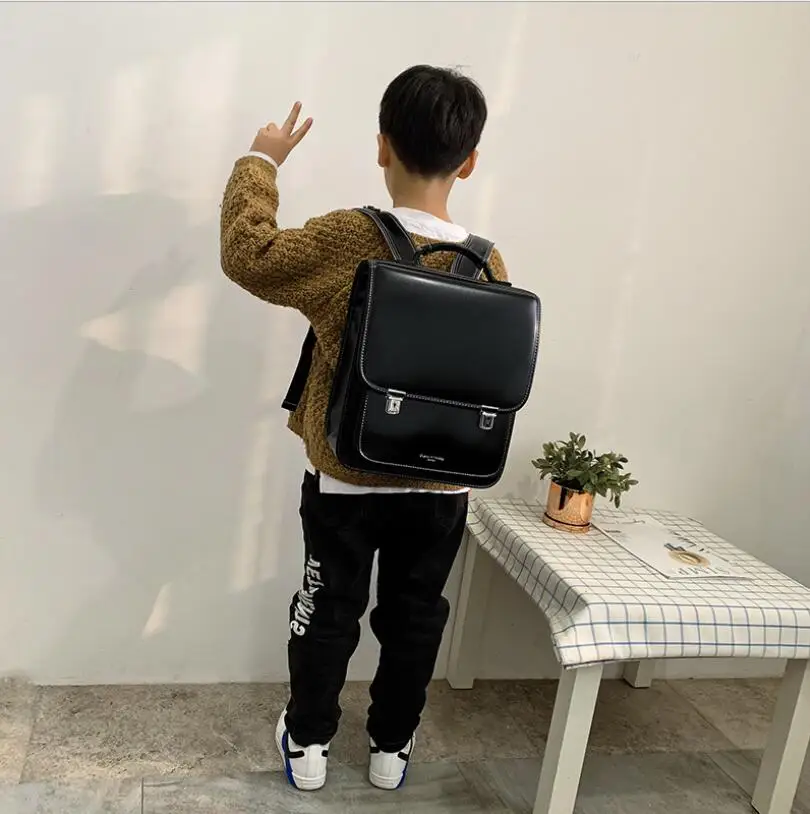 Japan PU Children Rolling School Backpack for girls Tolley Bag for School wheeled backpack Orthopedic Japan school Bag wheels 2