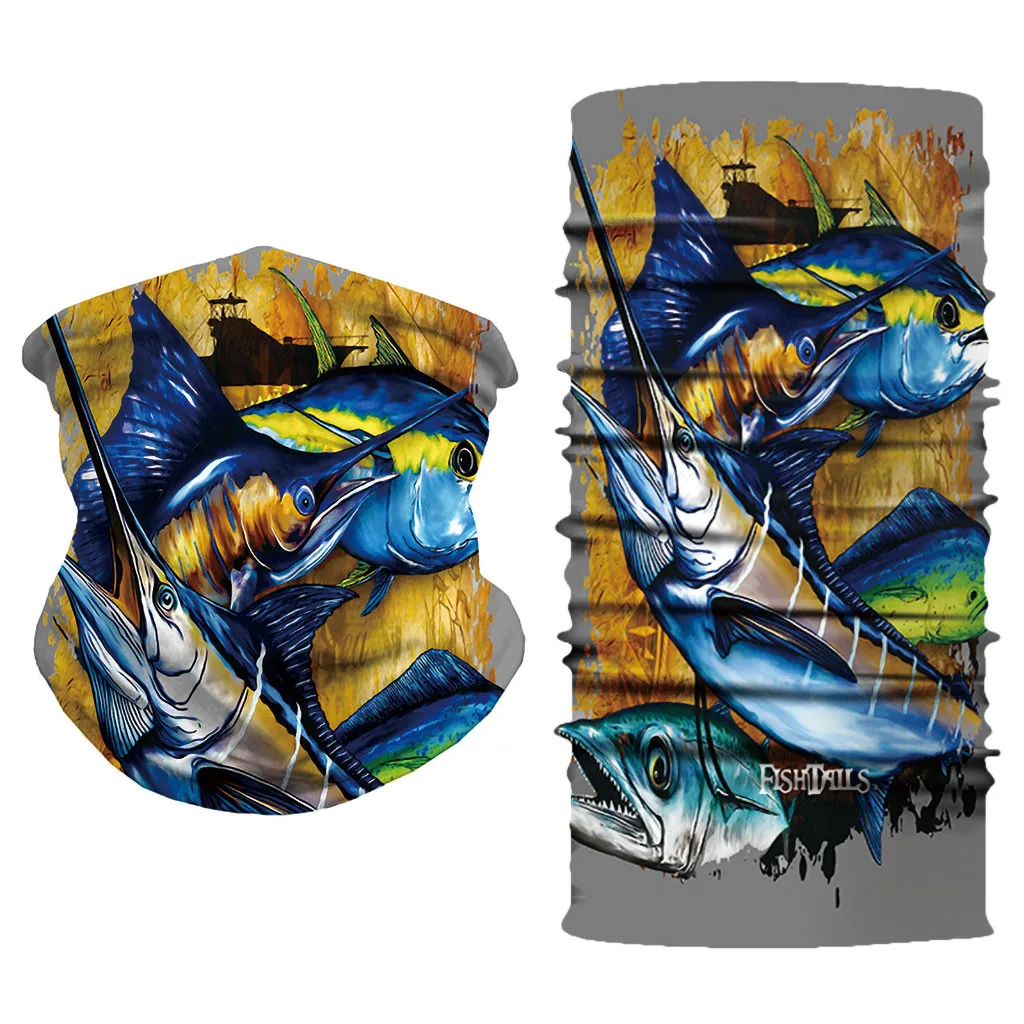 3D Морской стиль летающая рыба принт мульти использование Половина маска для лица нейтральная Шея Ветрозащитная маска для лица Защита от солнца Защитная повязка для головы крутая