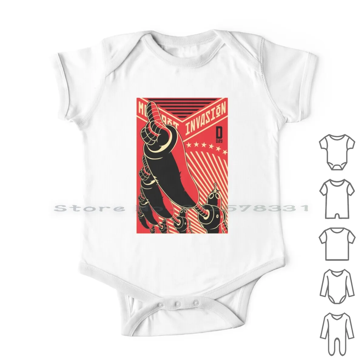 

Robot Invasion Newborn Baby Clothes Rompers Cotton Jumpsuits Robot Invasion Funny Cute Humor Joke Quote Motivation Typography
