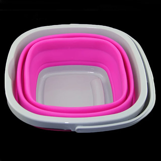 10L 대용량 캠핑카 휴대용 실리콘 접이식 양동이