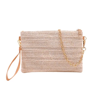 

FGGS-Ms. Messenger Bag Straw Beach Summer Leisure Chain Handbags