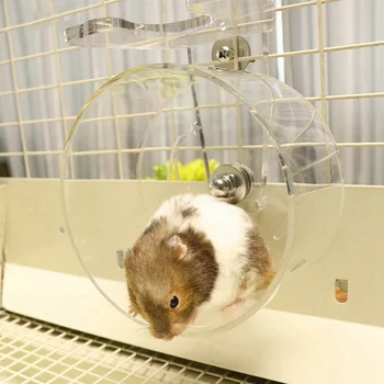 

Tr·nsparent Hamster Running Wheel Small Pet Toys Silent Running Wheels Exercise Toy For Pet Squirrel Chinchillas Little Mouse D