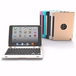 Teclado fino sem fio do caderno de bluetooth para apple ipad mini 1 mini 2 mini 3, caso esperto, com suporte