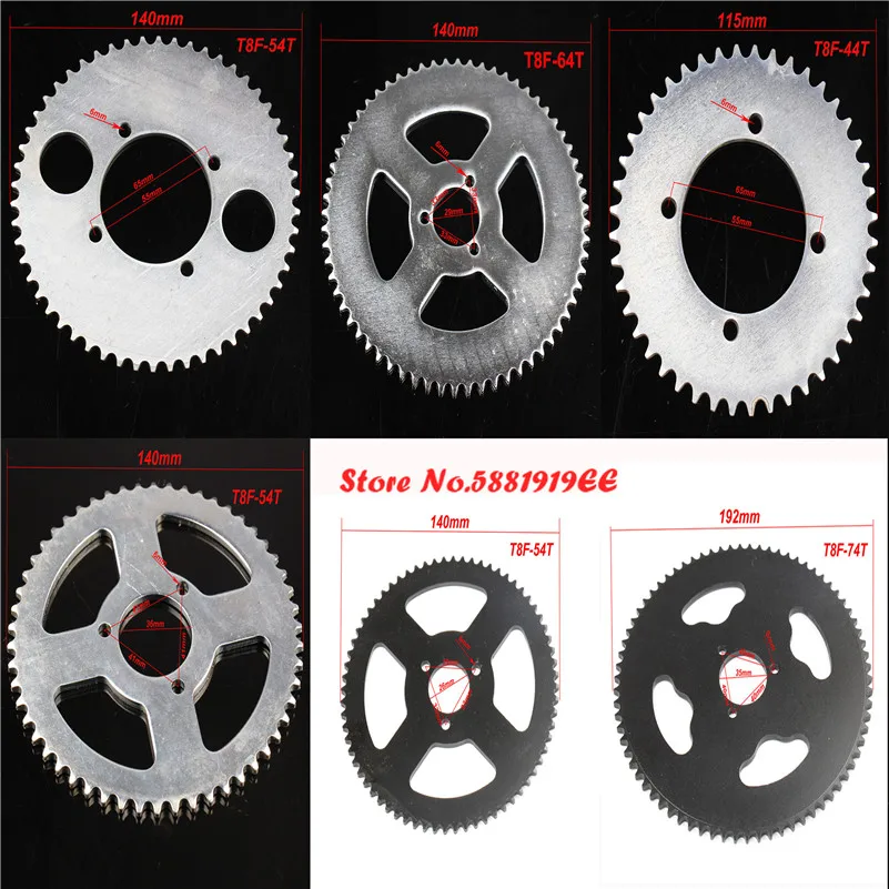 38 44 54 64 74 зуб 38T 44T 54T 64T T T8F 35 мм Задняя звездочка Мини Мото ATV Quad Dirt Pit Pocket Bike Cross 47cc 49cc