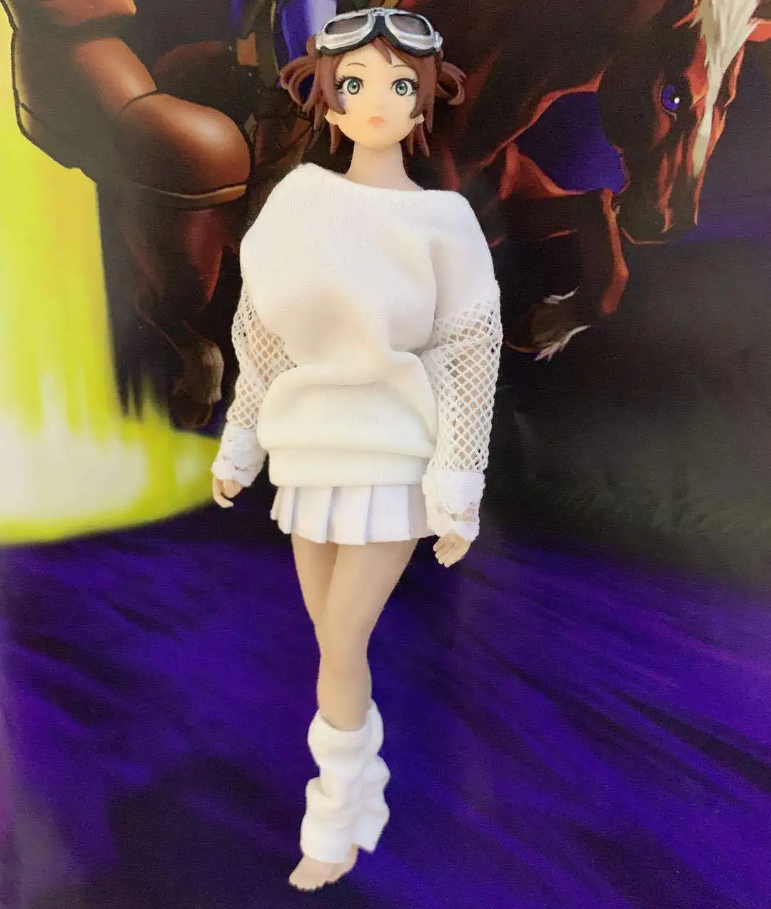 

1/12 Scale White Shirt+Skirt Model for 6" TBLeagure Female Body Doll