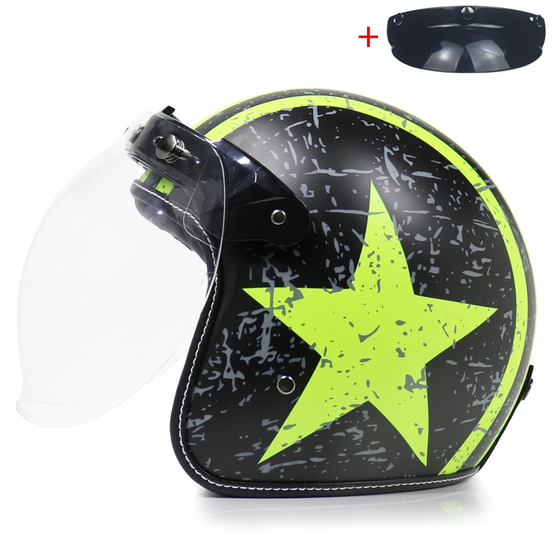 Новый мотоциклетный шлем Ретро Винтаж Синтетическая кожа Casco Moto Cruiser Chopper скутер