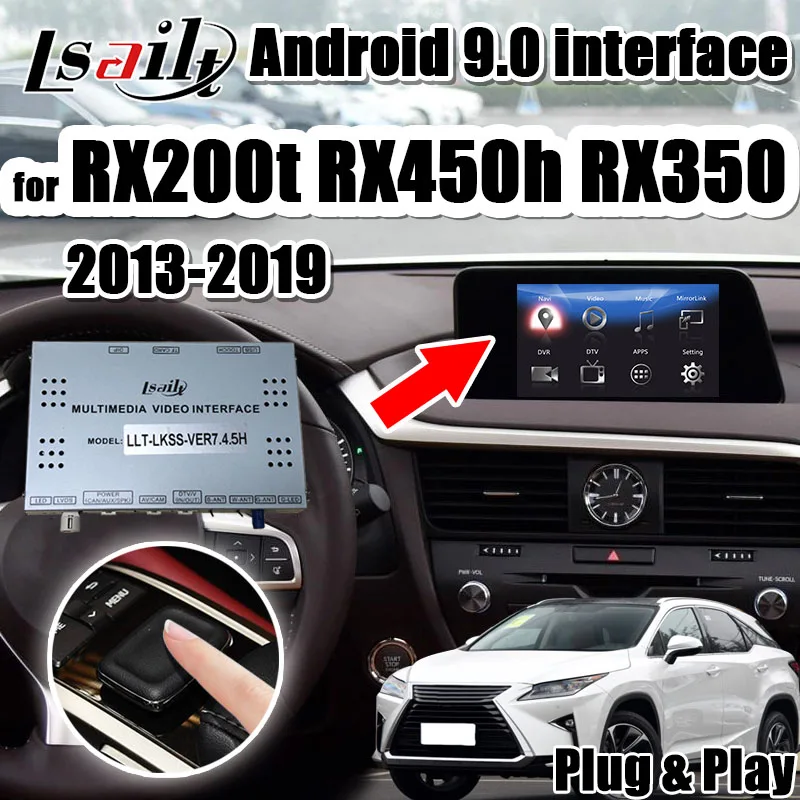 Видеоинтерфейс 4GB Lsailt CarPlay/Android для Lexus RX200t RX350 RX450..2013 2020 с Android Auto YouTube LX570 RC300h|GPS