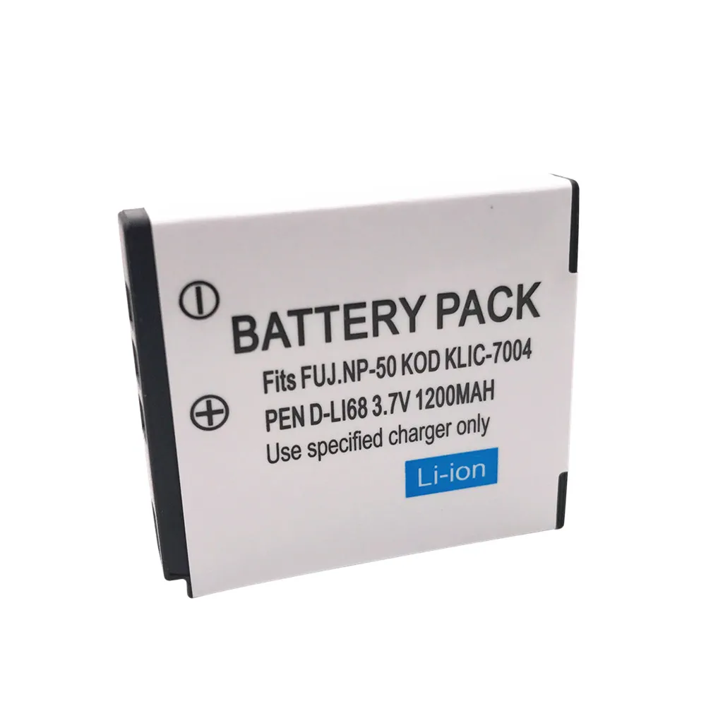 3,7 V 1200 мА/ч, NP-50 FNP50 NP50 KLIC-7004 KLIC-7004 K7004 D-Li68 Камера аккумулятор для Fujifilm X10 X20 XF1 F50 F75
